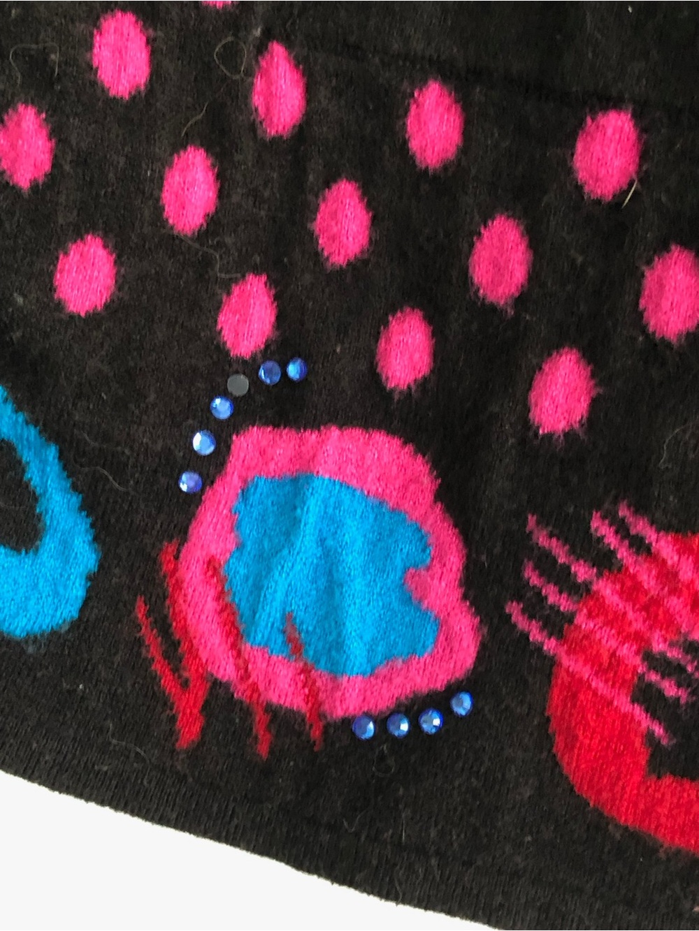 Y2K Abstract Art Teacher Mixed Print Button-Up Cardigan Sweater Size S - Picture 15 of 15